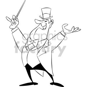 Cartoon magician performing