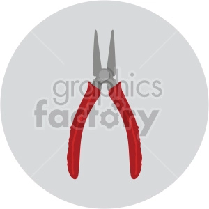 needle nose pliers on circle background