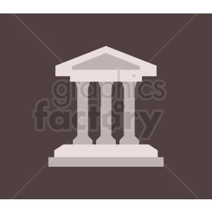Clipart image of a classical temple building with columns, illustrating an architectural structure in a simplistic design.