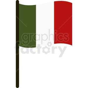 The clipart image shows the national flag of Italy, featuring three vertical bands of equal size, with the colors from left to right being green, white, and red.