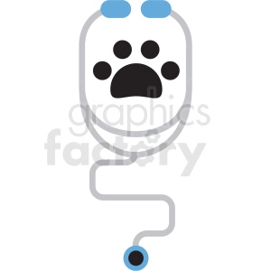 Veterinary Care Stethoscope with Paw Print