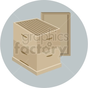 open beehive box vector gray background