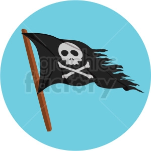 pirate flag vector clipart on blue background