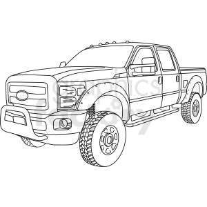The clipart image shows a black and white pickup truck, specifically a 2015 F350 Super Duty Diesel model.

