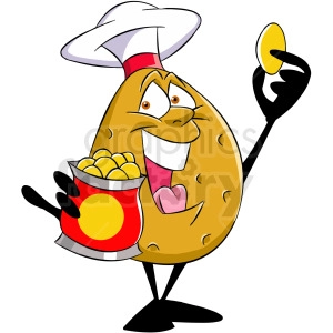 Cartoon potato eating potato chip