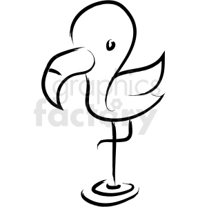 flamingo drawing vector icon