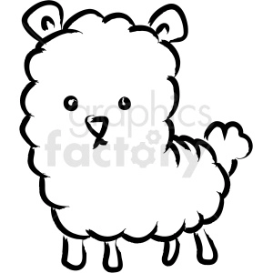 cartoon lamb drawing vector icon