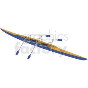 two seater kayak long distance vector clipart