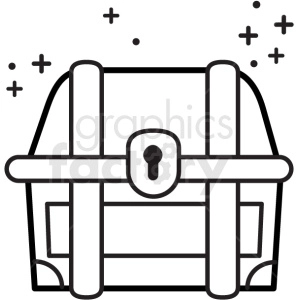 treasure chest with sparkles vector icon