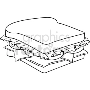 Line Drawing of a Sandwich