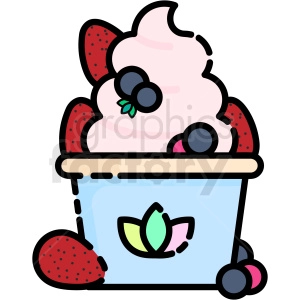 Frozen yogurt vector clipart icon