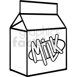 black and white milk carton clipart