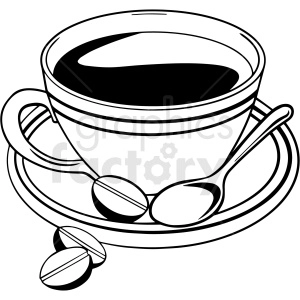 coffee black and white clip art