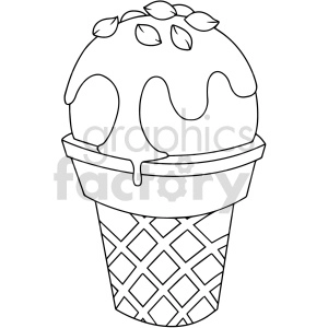 black and white cartoon ice cream vector clipart