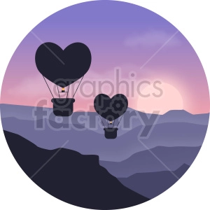 hot air balloons vector clipart icon