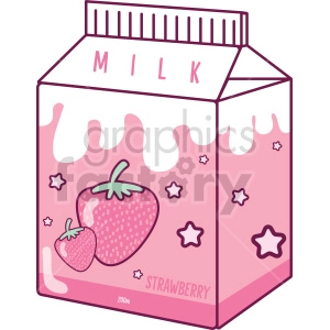 strawberry milk carton vector clipart
