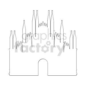 Duomo di Milano vector outline