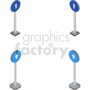 isometric road sign vector icon clipart  stradale1