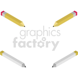 isometric pencil vector icon clipart set