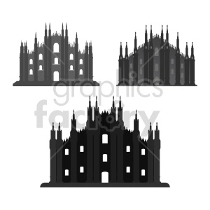 Duomo di Milano vector clipart set