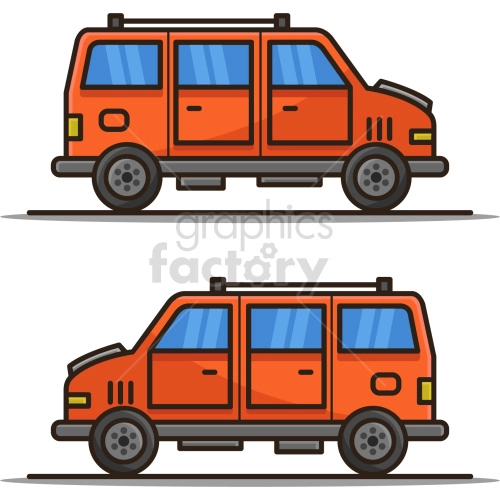 red vans vector graphic set
