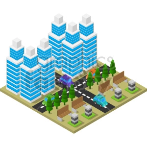 skyscrappers isometric vector clipart