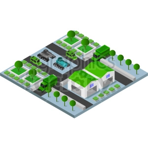 military base isometric vector clipart