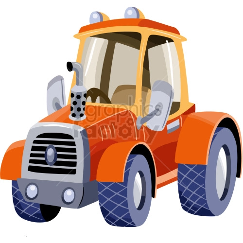 vintage red tractor clipart