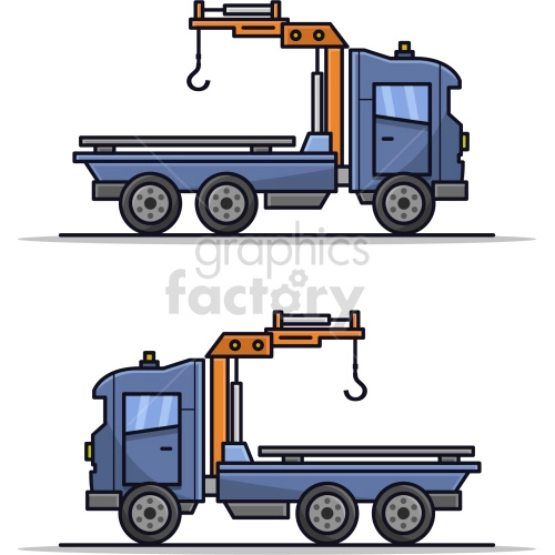 heavy tow truck vector graphic set