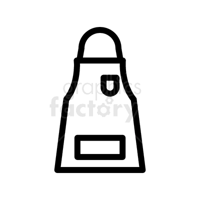 Clipart image of a simple black and white apron icon.