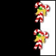 This clipart image features three candy canes decorated with holly leaves, berries, and bows, indicating a Christmas theme. The image can be repeated vertically, to give a backround