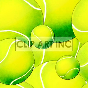 An illustration featuring multiple overlapping tennis balls with varying shades of green and yellow, creating a dynamic and playful pattern.