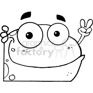 Fun Cartoon Frog Making Peace Sign