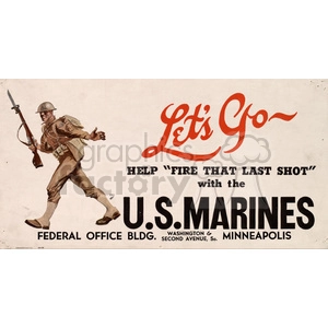Vintage U.S. Marines Recruitment Poster