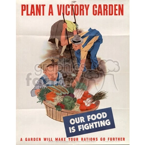 Vintage Victory Garden Poster Promoting Food Production