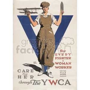 Vintage YWCA Wartime Support Poster