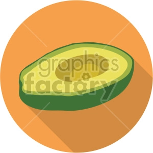 avocado on circle background flat icon clip art