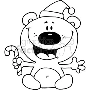 a black and white bear wearing a santa hat 