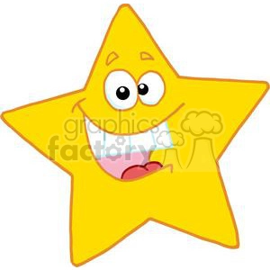 Yellow star with smiling face