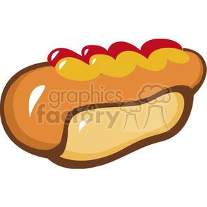 Fast Food Hot Dog with Ketchup and Mustard