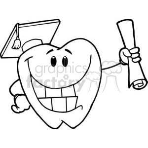 Funny Graduated Tooth with Diploma - Dental Education Concept