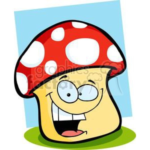Smiling Mushroom Character