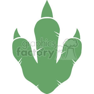 8774 Royalty Free RF Clipart Illustration Dinosaur Green Paw Print Vector Illustration Isolated On White Background