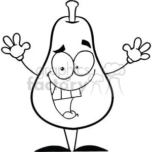 2863-Happy-Pear-Cartoon-Character