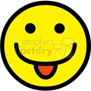 Cheerful Yellow Smiley Face with Tongue Out