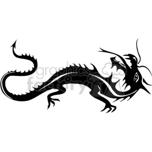 Chinese Dragon for Vinyl and Tattoos - Black and White Design