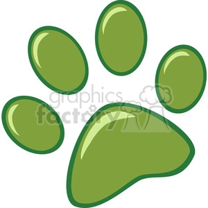 Cartoon Green Animal Paw Print