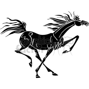 creative  mustang horse running design