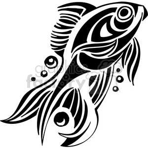 Black and white stylized fish design