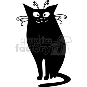 Whimsical Black Cat - Playful Feline